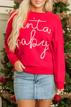 Load image into Gallery viewer, Fiery Red Christmas Santa Baby Tinsel Graphic Sweatshirt
