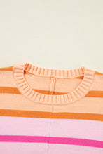 Load image into Gallery viewer, Multicolour Gradient Striped Ribbed Edge Loose Sweater
