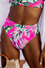 Load image into Gallery viewer, Rose Tropical Print Textured Bikini Bottoms