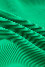 Load image into Gallery viewer, Bright Green Textured Short Sleeve Half Zip Drawstring Waist Romper