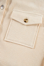 Load image into Gallery viewer, Oatmeal Corduroy Flap Pocket Button Up Shacket
