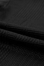 Load image into Gallery viewer, Black Textured Ruffle Split Top and Drawstring Shorts