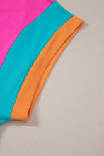 Cargar imagen en el visor de la galería, Rose Red Contrast Trim Cap Sleeve Tee Shorts Set