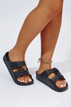 Cargar imagen en el visor de la galería, Black Double-buckle EVA Slippers