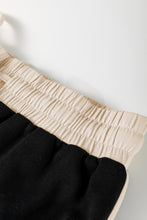 Load image into Gallery viewer, Black Color Contrast Loose Pullover and Lace-up Waist Skort Set