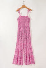 Cargar imagen en el visor de la galería, Phalaenopsis Thin Straps Smocked Bodice Wide Leg Floral Jumpsuit