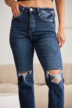 Cargar imagen en el visor de la galería, RFM Crop Dylan Full Size Tummy Control Distressed High Waist Raw Hem Jeans