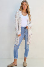 Load image into Gallery viewer, White Multicolor Dotted Rib Knit Long Sleeve Cardigan