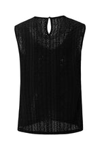 Load image into Gallery viewer, Black Guipure Lace Crochet Keyhole Back Tank Top