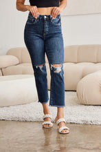 Cargar imagen en el visor de la galería, RFM Crop Dylan Full Size Tummy Control Distressed High Waist Raw Hem Jeans