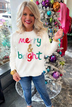 Load image into Gallery viewer, Black Holly Jolly Round Neck Casual Sweater