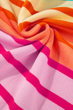 Load image into Gallery viewer, Yellow Stripe Gradient Striped Ribbed Edge Loose Sweater