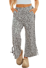 Load image into Gallery viewer, Gray Leopard High Waist Side Bow Straight Leg