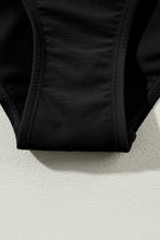 Load image into Gallery viewer, Black Contrast Trim Colorblock U Neck One Piece Swimwear