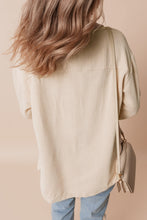 Load image into Gallery viewer, Oatmeal Corduroy Flap Pocket Button Up Shacket