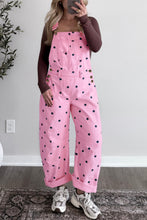 Cargar imagen en el visor de la galería, Phalaenopsis Polka Dot Print Bib Pocket Denim Barrel Overalls Jumpsuit