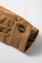 Load image into Gallery viewer, Khaki Plaid Patchwork Long Sleeve Shirt Mini Dress