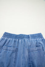Load image into Gallery viewer, Beau Blue Drawstring Elastic Waist Pocketed Loose Denim Pants
