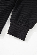 Load image into Gallery viewer, Black Corded MERRY Graphic Long Sleeve Top and Shorts Set