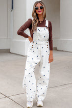 Cargar imagen en el visor de la galería, Phalaenopsis Polka Dot Print Bib Pocket Denim Barrel Overalls Jumpsuit