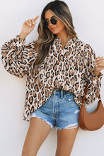 Load image into Gallery viewer, Jet Stream Oversized Leopard Print Balloon Sleeve Casual Shirt