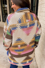 Load image into Gallery viewer, White Aztec Print Button Up Shacket