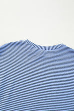 Load image into Gallery viewer, Sky Blue Stripe Patchwork Pleated High Waist Loose Mini Dress