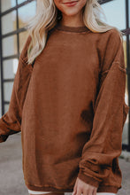 Load image into Gallery viewer, Orange JOLENE Ribbed Corded Oversized Sweatshirt