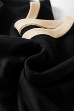 Load image into Gallery viewer, Black Color Contrast Loose Pullover and Lace-up Waist Skort Set
