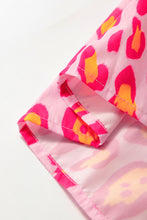 Load image into Gallery viewer, Rose Red Oversized Leopard Print Balloon Sleeve Casual Shirt