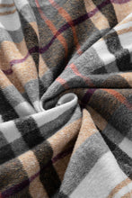 Load image into Gallery viewer, Khaki Plaid Patchwork Long Sleeve Shirt Mini Dress