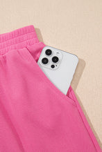 Load image into Gallery viewer, Bright Pink Textured Pearled Ruffle Sleeve Top 2 Piece Shorts Set