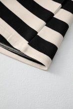 Load image into Gallery viewer, Black Stripe Collared V Neck Long Sleeve Loose Casual Dress