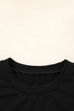 Load image into Gallery viewer, Black Lace Long Sleeve Insert Drop Shoulder Tee