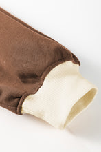 Load image into Gallery viewer, Coffee Color Contrast Loose Pullover and Lace-up Waist Skort Set