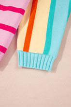 Load image into Gallery viewer, Yellow Stripe Gradient Striped Ribbed Edge Loose Sweater