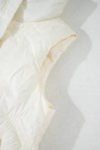 Load image into Gallery viewer, White Quilted High Neck Zip Up Jacket Vest
