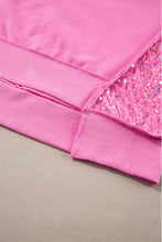 Load image into Gallery viewer, Bonbon Sequin Patchwork High Low Hem Henley Sweatshirt