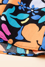 Load image into Gallery viewer, Blue Collared Split Neck Floral Flared Dress