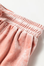 Load image into Gallery viewer, Peach Blossom Velvet Zip-up Hoodie and Wide Leg Pants Set