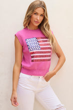 Load image into Gallery viewer, Bonbon Sparkling American Flag Knitted Vest