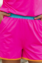 Cargar imagen en el visor de la galería, Rose Red Contrast Trim Cap Sleeve Tee Shorts Set