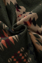 Load image into Gallery viewer, Green Aztec Print Flap Pockets Long Sleeve Shacket