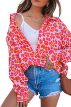 Cargar imagen en el visor de la galería, Rose Leopard Printed Button Up Loose Shirt