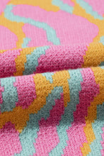 Load image into Gallery viewer, Bright Pink Plus Size Leopard Ribbed Trim Sweater