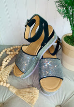 Cargar imagen en el visor de la galería, Bling Bling Silver Strap Wedge Sandals