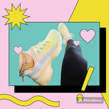 Cargar imagen en el visor de la galería, Spring Collection Tie Dye Lace Up Sneakers Pink Green Yellow