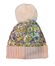 Cargar imagen en el visor de la galería, Sequins Beanie Hat With Ball Winter Hat