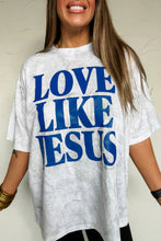 Cargar imagen en el visor de la galería, Gray Love Like Jesus Camouflage Oversized T Shirt