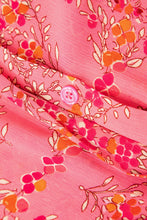 Cargar imagen en el visor de la galería, Rose Red Floral Print Wide Short Sleeve Loose Shirt